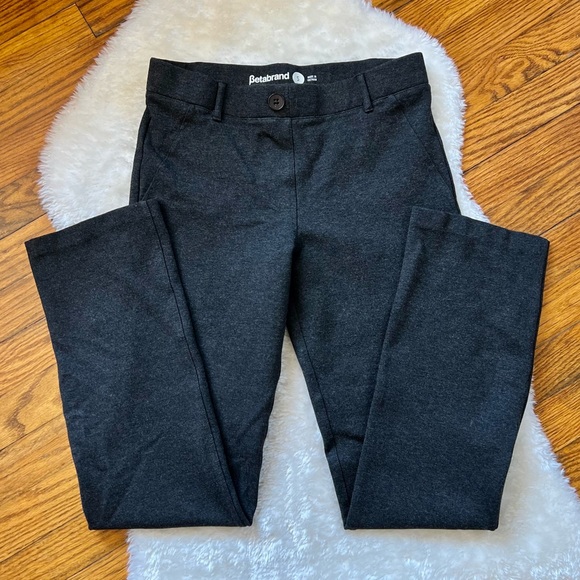 BetaBrand Classic Straight Fit Dress Yoga Pants Wrinkle-Resistant Charcoal Sz S - Picture 2 of 14